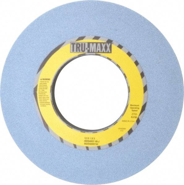 Tru-Maxx - 12" Diam x 5" Hole x 1" Thick, J Hardness, 46 Grit Surface Grinding Wheel - Ceramic, Type 1, Coarse Grade, 2,705 Max RPM, Vitrified Bond, No Recess - USA Tool & Supply