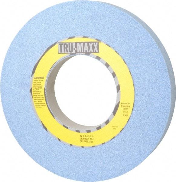 Tru-Maxx - 12" Diam x 5" Hole x 1-1/2" Thick, I Hardness, 46 Grit Surface Grinding Wheel - Ceramic, Type 1, Coarse Grade, 2,705 Max RPM, Vitrified Bond, No Recess - USA Tool & Supply