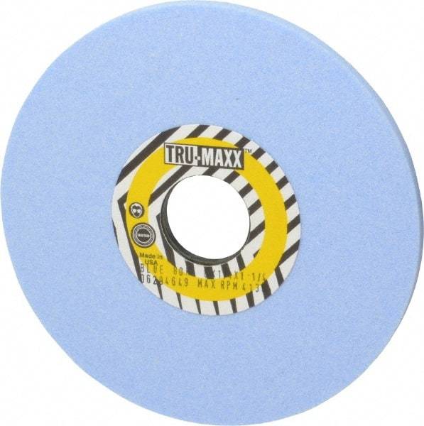 Tru-Maxx - 6" Diam x 1-1/4" Hole x 1/4" Thick, K Hardness, 80 Grit Surface Grinding Wheel - Ceramic, Type 1, Medium Grade, 4,138 Max RPM, Vitrified Bond, No Recess - USA Tool & Supply