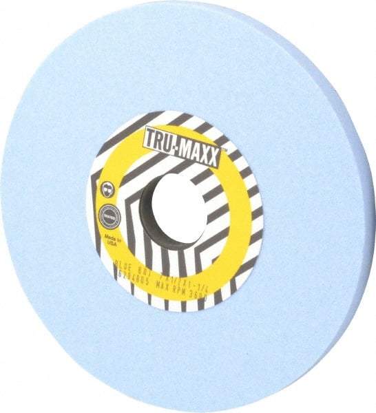 Tru-Maxx - 7" Diam x 1-1/4" Hole x 1/2" Thick, J Hardness, 80 Grit Surface Grinding Wheel - Ceramic, Type 1, Medium Grade, 3,600 Max RPM, Vitrified Bond, No Recess - USA Tool & Supply