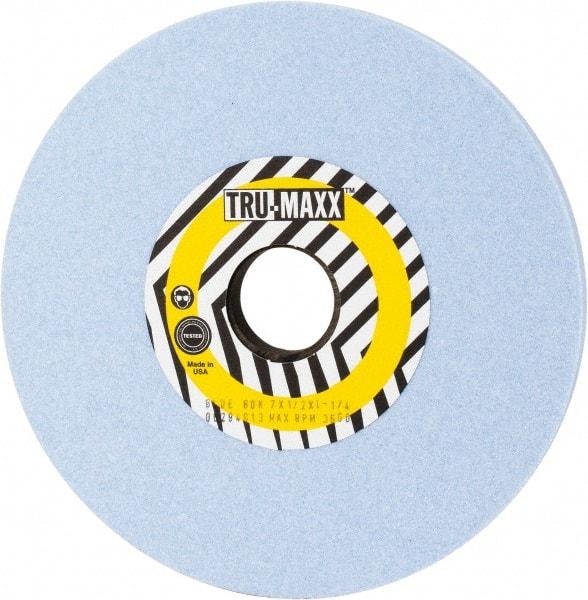 Tru-Maxx - 7" Diam x 1-1/4" Hole x 1/2" Thick, K Hardness, 80 Grit Surface Grinding Wheel - Ceramic, Type 1, Medium Grade, 3,600 Max RPM, Vitrified Bond, No Recess - USA Tool & Supply