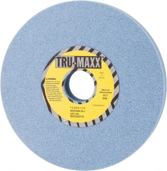 Tru-Maxx - 7" Diam x 1-1/4" Hole x 3/4" Thick, J Hardness, 60 Grit Surface Grinding Wheel - Ceramic, Type 1, Medium Grade, 3,600 Max RPM, Vitrified Bond, No Recess - USA Tool & Supply