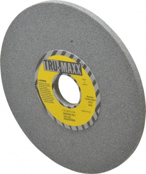 Tru-Maxx - 7" Diam x 1-1/4" Hole x 1/4" Thick, J Hardness, 80 Grit Surface Grinding Wheel - Aluminum Oxide, Type 1, Medium Grade, 3,600 Max RPM, Vitrified Bond, No Recess - USA Tool & Supply
