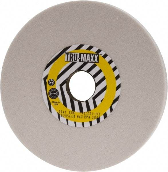 Tru-Maxx - 7" Diam x 1-1/4" Hole x 1/2" Thick, K Hardness, 80 Grit Surface Grinding Wheel - Aluminum Oxide, Type 1, Medium Grade, 3,600 Max RPM, Vitrified Bond, No Recess - USA Tool & Supply