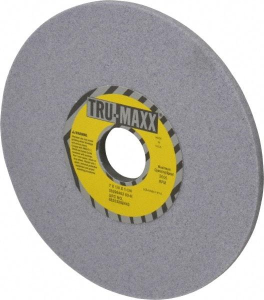 Tru-Maxx - 7" Diam x 1-1/4" Hole x 1/4" Thick, H Hardness, 60 Grit Surface Grinding Wheel - Aluminum Oxide, Type 1, Medium Grade, 3,600 Max RPM, Vitrified Bond, No Recess - USA Tool & Supply