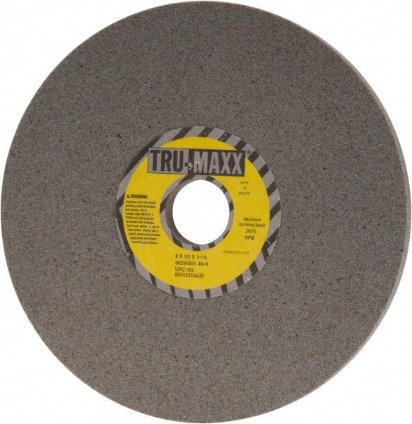 Tru-Maxx - 8" Diam x 1-1/4" Hole x 1/2" Thick, H Hardness, 80 Grit Surface Grinding Wheel - Aluminum Oxide, Type 1, Medium Grade, 3,600 Max RPM, Vitrified Bond, No Recess - USA Tool & Supply