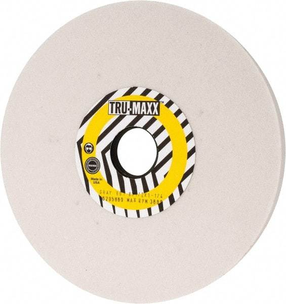 Tru-Maxx - 8" Diam x 1-1/4" Hole x 1/2" Thick, J Hardness, 80 Grit Surface Grinding Wheel - Aluminum Oxide, Type 1, Medium Grade, 3,600 Max RPM, Vitrified Bond, No Recess - USA Tool & Supply
