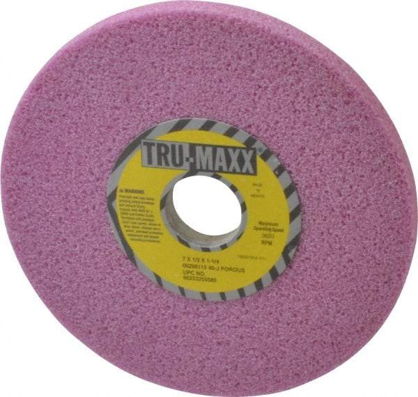 Tru-Maxx - 7" Diam x 1-1/4" Hole x 1/2" Thick, J Hardness, 46 Grit Surface Grinding Wheel - Aluminum Oxide, Type 1, Coarse Grade, 3,600 Max RPM, Vitrified Bond, No Recess - USA Tool & Supply