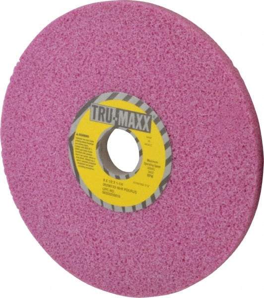 Tru-Maxx - 8" Diam x 1-1/4" Hole x 1/2" Thick, H Hardness, 46 Grit Surface Grinding Wheel - Aluminum Oxide, Type 1, Coarse Grade, 3,600 Max RPM, Vitrified Bond, No Recess - USA Tool & Supply