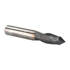 Accupro - 7/16" Diam, 1" LOC, 2 Flute, 90° Point Angle, Solid Carbide Drill Mill - AlTiN Finish, 2-3/4" OAL, 7/16" Shank Diam - USA Tool & Supply
