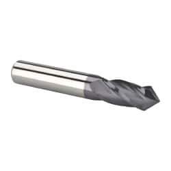 Accupro - 7/16" Diam, 1" LOC, 4 Flute, 90° Point Angle, Solid Carbide Drill Mill - AlTiN Finish, 2-3/4" OAL, 7/16" Shank Diam - USA Tool & Supply