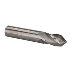 Accupro - 5/8" Diam, 1-1/4" LOC, 4 Flute, 90° Point Angle, Solid Carbide Drill Mill - Uncoated, 3-1/2" OAL, 5/8" Shank Diam - USA Tool & Supply
