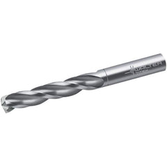Screw Machine Length Drill Bit: 0.2165″ Dia, 150 °, Solid Carbide Bright/Uncoated, Right Hand Cut, Spiral Flute, Straight-Cylindrical Shank, Series A1166