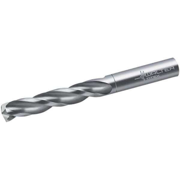 Walter-Titex - 6.6mm 150° Spiral Flute Solid Carbide Screw Machine Drill Bit - Bright Finish, Right Hand Cut, 42mm Flute Length, 70mm OAL, Maximiza Point, Straight Shank - USA Tool & Supply