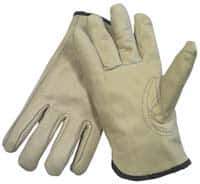 PRO-SAFE - Size XL (10) Grain Cowhide Cold Protection Work Gloves - For Work & Driver, Uncoated, Slip-On Cuff, Beige, Paired - USA Tool & Supply