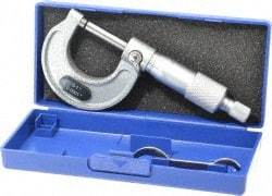 Value Collection - 0 to 1" Range, 0.0001" Graduation, Mechanical Outside Micrometer - Ratchet Stop Thimble, Accurate to 0.0001" - USA Tool & Supply