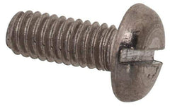 Value Collection - M2.5x0.45 Metric Coarse, 6mm Length Under Head Slotted Drive Machine Screw - Pan Head, Grade 18-8 & A2 Stainless Steel, Uncoated, Without Washer - USA Tool & Supply