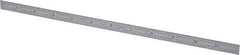 Starrett - 12" Long, 1/64, 1/32, 1/16, 1/8" Graduation, Flexible Steel Rule - 4R Graduation Style, 1/2" Wide, Silver, Satin Chrome Finish - USA Tool & Supply