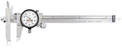 Starrett - 0" to 6" Range, 0.001" Graduation, 0.1" per Revolution, Dial Caliper - White Face, 3-1/2" Jaw Length, Accurate to 0.0010" - USA Tool & Supply
