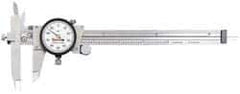 Starrett - 0" to 6" Range, 0.001" Graduation, 0.1" per Revolution, Dial Caliper - White Face, 3-1/2" Jaw Length, Accurate to 0.0010" - USA Tool & Supply