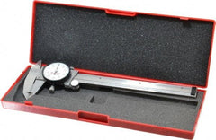 Starrett - 0" to 6" Range, 0.001" Graduation, 0.1" per Revolution, Dial Caliper - White Face, 1-1/2" Jaw Length, Accurate to 0.0010" - USA Tool & Supply