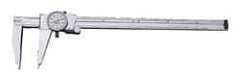 Starrett - 0" to 12" Range, 0.001" Graduation, 0.1" per Revolution, Dial Caliper - White Face, 3" Jaw Length, Accurate to 0.001" - USA Tool & Supply