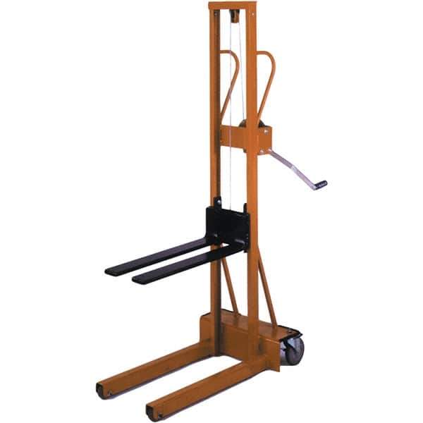 Wesco Industrial Products - 500 Lb Capacity, 71" Lift Height, Winch Steel Stacker Manually Operated Lift - USA Tool & Supply