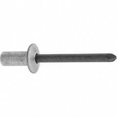 RivetKing - Size 84 Dome Head Aluminum Closed End Sealing Blind Rivet - Steel Mandrel, 1/8" to 1/4" Grip, 1/2" Head Diam, 0.257" to 0.261" Hole Diam, 0.57" Length Under Head, 1/4" Body Diam - USA Tool & Supply