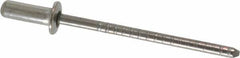 RivetKing - Size 43 Dome Head Stainless Steel Closed End Sealing Blind Rivet - Stainless Steel Mandrel, 0.126" to 0.187" Grip, 1/4" Head Diam, 0.129" to 0.133" Hole Diam, 0.422" Length Under Head, 1/8" Body Diam - USA Tool & Supply