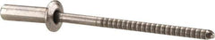 RivetKing - Size 44 Dome Head Stainless Steel Closed End Sealing Blind Rivet - Stainless Steel Mandrel, 0.188" to 1/4" Grip, 1/4" Head Diam, 0.129" to 0.133" Hole Diam, 0.485" Length Under Head, 1/8" Body Diam - USA Tool & Supply