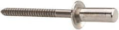 RivetKing - Size 64 Dome Head Stainless Steel Closed End Sealing Blind Rivet - Stainless Steel Mandrel, 0.188" to 1/4" Grip, 3/8" Head Diam, 0.192" to 0.196" Hole Diam, 0.531" Length Under Head, 3/16" Body Diam - USA Tool & Supply