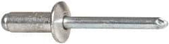 RivetKing - Size 86 Dome Head Aluminum Open End Blind Rivet - Steel Mandrel, 0.251" to 3/8" Grip, 1/2" Head Diam, 0.257" to 0.261" Hole Diam, 5/8" Length Under Head, 1/4" Body Diam - USA Tool & Supply