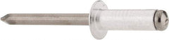 RivetKing - Size 88 Dome Head Aluminum Open End Blind Rivet - Steel Mandrel, 0.376" to 1/2" Grip, 1/2" Head Diam, 0.257" to 0.261" Hole Diam, 3/4" Length Under Head, 1/4" Body Diam - USA Tool & Supply