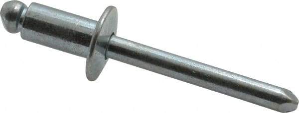 RivetKing - Size 84 Dome Head Steel Open End Blind Rivet - Steel Mandrel, 0.02" to 1/4" Grip, 1/2" Head Diam, 0.257" to 0.261" Hole Diam, 1/2" Length Under Head, 1/4" Body Diam - USA Tool & Supply