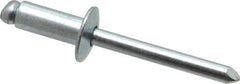 RivetKing - Size 86 Dome Head Steel Open End Blind Rivet - Steel Mandrel, 0.251" to 3/8" Grip, 1/2" Head Diam, 0.257" to 0.261" Hole Diam, 5/8" Length Under Head, 1/4" Body Diam - USA Tool & Supply