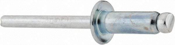 RivetKing - Size 88 Dome Head Steel Open End Blind Rivet - Steel Mandrel, 0.376" to 1/2" Grip, 1/2" Head Diam, 0.257" to 0.261" Hole Diam, 3/4" Length Under Head, 1/4" Body Diam - USA Tool & Supply