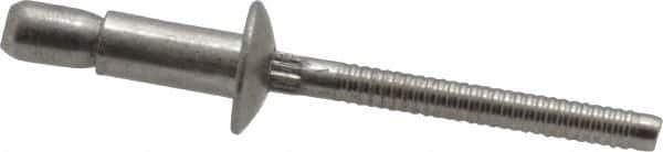 RivetKing - Size 64 Dome Head Stainless Steel Structural with Locking Stem Blind Rivet - Stainless Steel Mandrel, 0.062" to 0.27" Grip, 0.385" Head Diam, 0.194" to 0.204" Hole Diam, 0.415" Length Under Head, 3/16" Body Diam - USA Tool & Supply