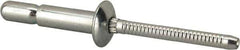 RivetKing - Size 67 Dome Head Steel Structural with Locking Stem Blind Rivet - Steel Mandrel, 0.214" to 0.437" Grip, 0.385" Head Diam, 0.194" to 0.204" Hole Diam, 0.572" Length Under Head, 3/16" Body Diam - USA Tool & Supply