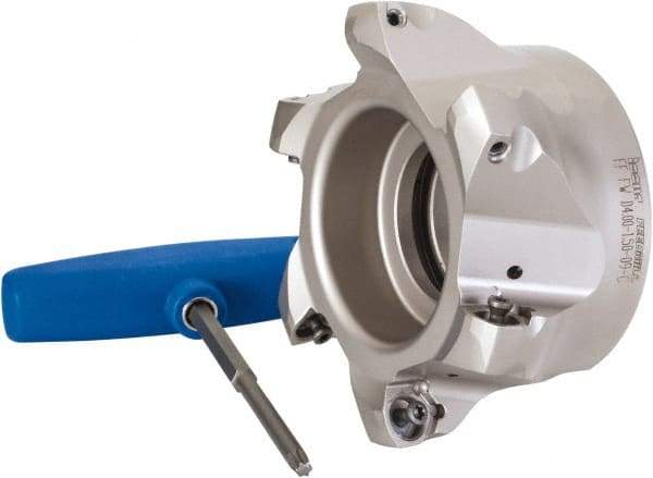 Iscar - 6 Inserts, 4" Cutter Diam, 0.08" Max Depth of Cut, Indexable High-Feed Face Mill - 1-1/2" Arbor Hole Diam, 2" High, FF FW Toolholder, FF WO..09 Inserts, Series FeedMill - USA Tool & Supply