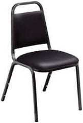 NPS - Vinyl Black Stacking Chair - Black Frame, 17-1/4 Inch Wide x 20 Inch Deep x 33 Inch High - USA Tool & Supply