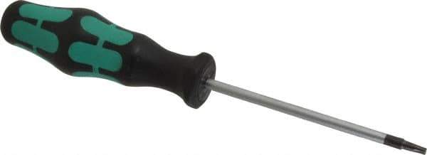 Wera - T10 Torx Driver - 3-5/32" Blade Length, 6-11/32" OAL, Ergonomic Handle - USA Tool & Supply