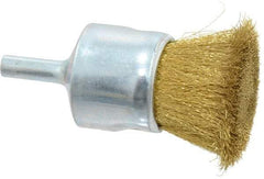 Anderson - 1" Brush Diam, Crimped, End Brush - 1/4" Diam Shank, 20,000 Max RPM - USA Tool & Supply