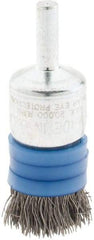 Anderson - 3/4" Brush Diam, Crimped, Flared End Brush - 1/4" Diam Shank, 20,000 Max RPM - USA Tool & Supply