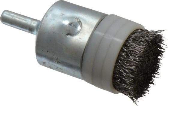 Anderson - 1" Brush Diam, Crimped, Flared End Brush - 1/4" Diam Shank, 10,000 Max RPM - USA Tool & Supply