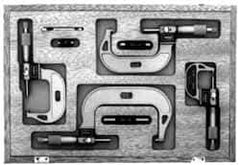 Fowler - 0 to 4" Range, 4 Piece Mechanical Outside Micrometer Set - 0.0001" Graduation, 0.00005 (0 to 1), 0.0001 (1 to 4)" Accuracy, Ratchet Stop Thimble, Carbide Tipped Face - USA Tool & Supply