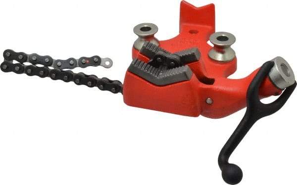 Ridgid - 1/8 to 4" Pipe Capacity, Manual Chain Vise - Bolt Down, Cast Iron, Model Number BC410 - USA Tool & Supply