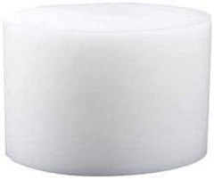 Made in USA - 2 Inch Diameter, 2 Inch Thick, Plastic Disc - White, PTFE Virgin - USA Tool & Supply