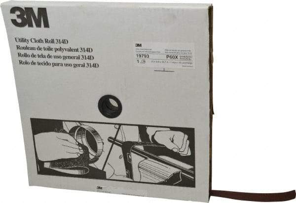 3M - 1" x 50 Yd Aluminum Oxide Cloth Roll - Medium Grade, X Weighted Backing - USA Tool & Supply