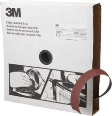 3M - 1-1/2" x 50 Yd 80 Grit Aluminum Oxide Cloth Roll - Medium Grade, J Weighted Backing - USA Tool & Supply