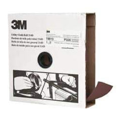3M - 2" x 50 Yd 320 Grit Aluminum Oxide Cloth Roll - Extra Fine Grade, J Weighted Backing - USA Tool & Supply